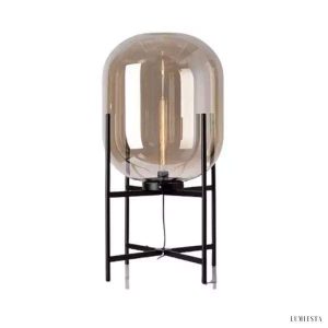 Oda - Lampa podłogowa szklana kula na metalowej podstawie,  Ø26/37/48cm