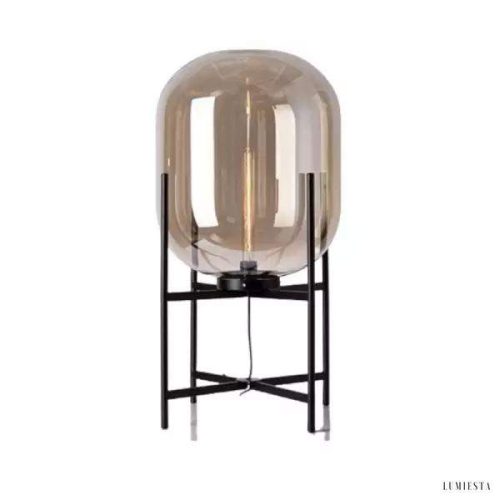 Oda - Lampa podłogowa szklana kula na metalowej podstawie,  Ø26/37/48cm