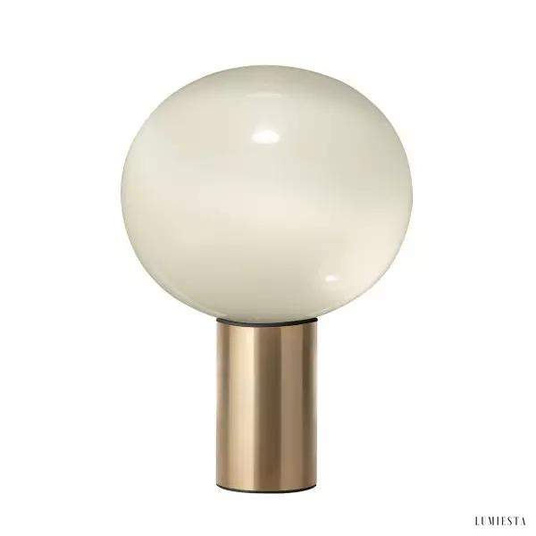 Lampa stołowa Laguna okrągła złota szklana elegancka 37cm