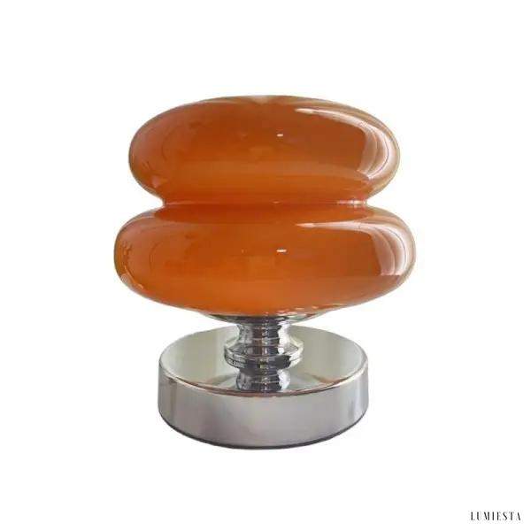 Lampa stołowa Bauhaus w kolorze pomarańczowym z efektownym kształtem, 20x18cm