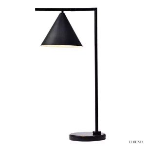 Lampa podłogowa czarna metalowa stożkowa Captain Flint — minimalistyczny design na białym tle