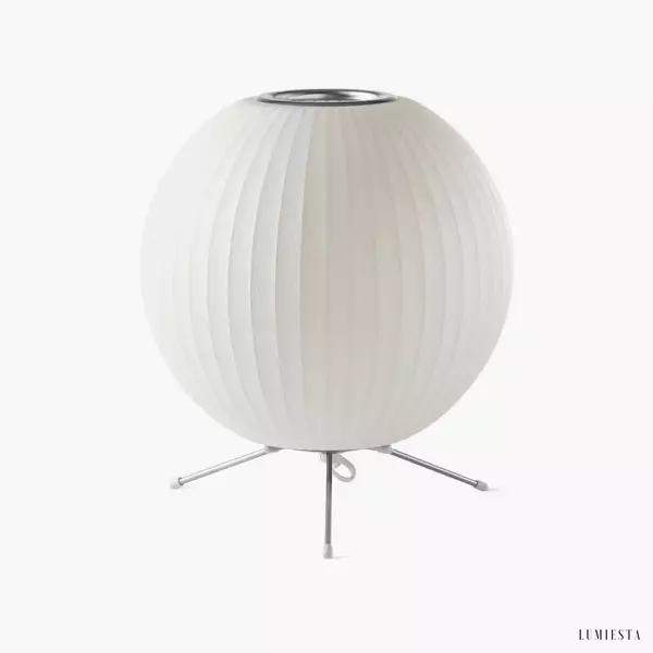 Lampa stołowa Nelson z zestawem trójnogów w stylu bąbelkowym, widok z lekkim kątem