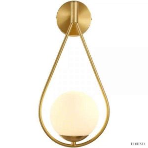 Lampa ścienna w kształcie kropli gwiazdy lub rogów mosiężna