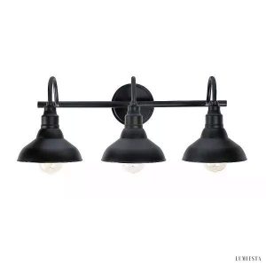 Lampy ścienne trzy punkty czarna metalowa lampa przemysłowa