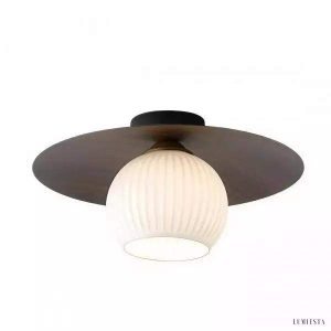 Lampa sufitowa z ribbowanym szkłem w stylu nordyckim