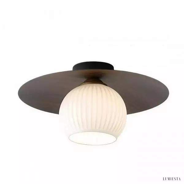 Lampa sufitowa z ribbowanym szkłem w stylu nordyckim