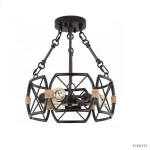 Metalowa lampa sufitowa w stylu retro industrialnym