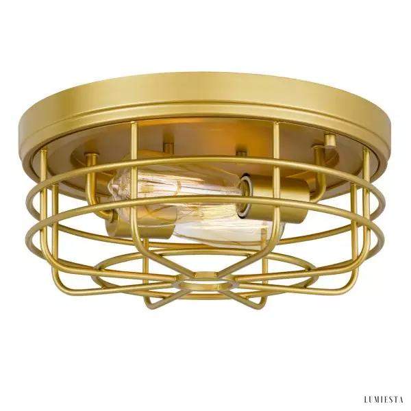 Lampa sufitowa w stylu industrialnym złota metalowa klatka