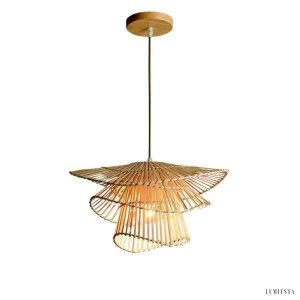 Rattan pendant lamp in rustic style