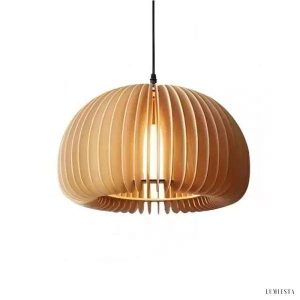 Wooden Pumpkin Pendant Lamp in Rustic Elegance Style