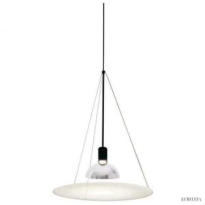 Frisbi stylish round pendant lamp 60 cm black nickel