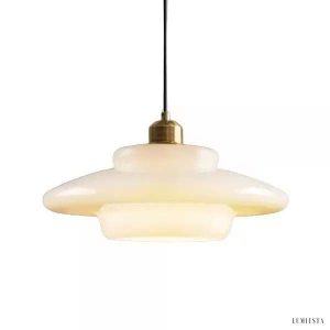 image_1-98.jpg Lampa wisząca szklana mleczna w stylu retro Art Decor, Ø28/30/32cm, 1-punktowa