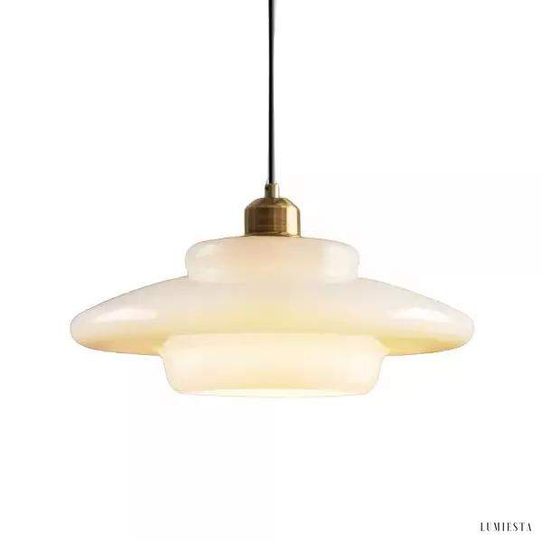 image_1-98.jpg Lampa wisząca szklana mleczna w stylu retro Art Decor, Ø28/30/32cm, 1-punktowa