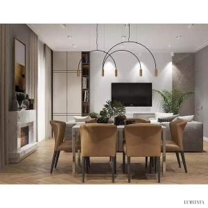 Min elegant LED pendant lamp with arched arms