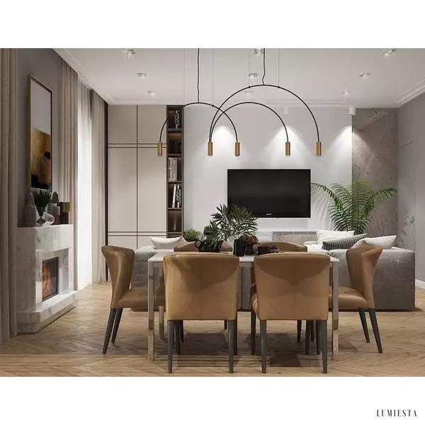 Min elegant LED pendant lamp with arched arms