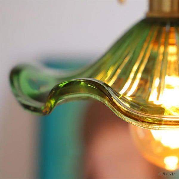 Retro glass pendant lamp with hibiscus flower 23 cm