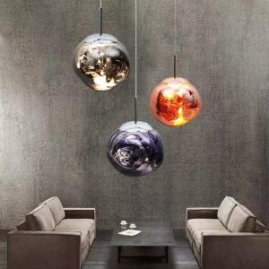 Lampa wisząca szklana kula Eloru w stylu nowoczesnym z efektem lawy