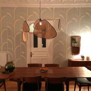 Lampa wisząca Pala w stylu nowoczesnym z rattanu