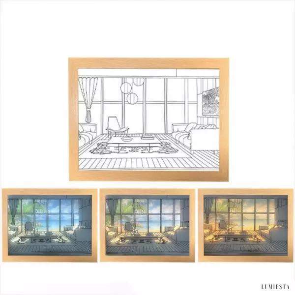 Lampka dekoracyjna z kreatywnym malowaniem styl minimalistyczny