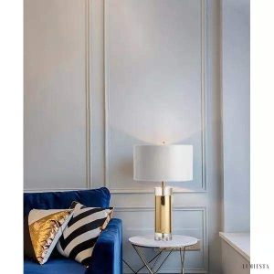 Lampa stołowa Parker w stylu nowoczesnym z białym kloszem