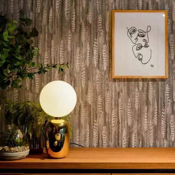 Lampa stołowa Aballs duża w stylu nowoczesnym z szklanym kloszem