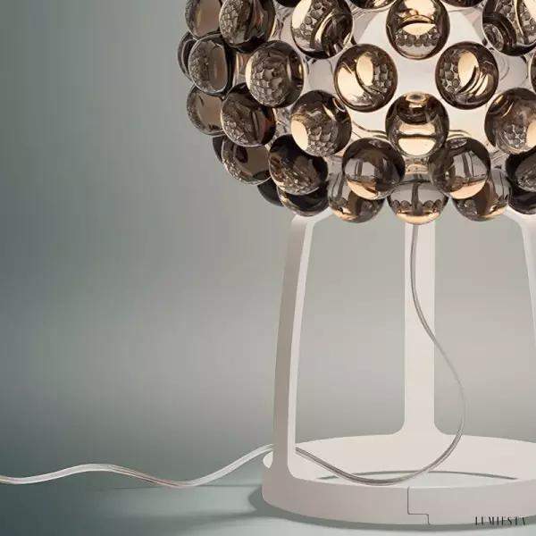 Lampa stołowa Caboche w stylu glamour z przezroczystym kloszem