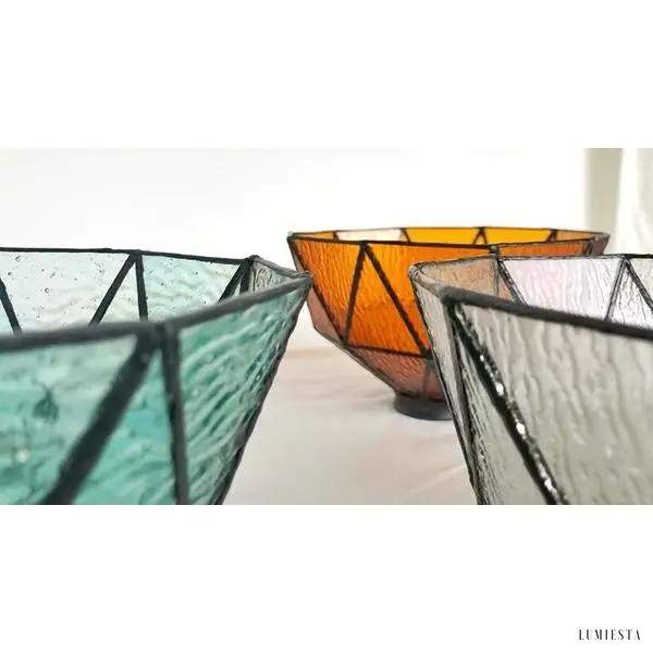 Lampa wisząca vintage z ręcznie robionymi szklanymi kloszami