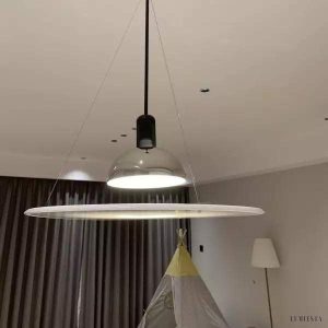 Frisbi stylish round pendant lamp 60 cm black nickel