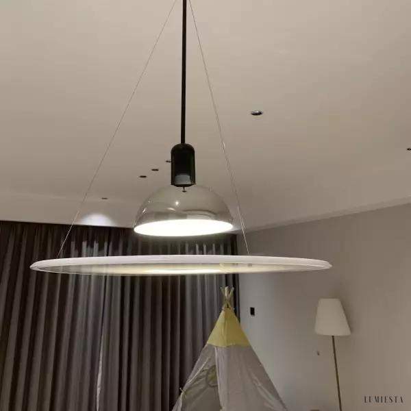 Frisbi stylish round pendant lamp 60 cm black nickel
