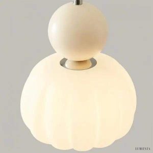 Art Deco pendant lamp in cream Bauhaus style, multicolored, 1-light, Ø16cm