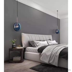 Dark blue glass pendant lamp modern design