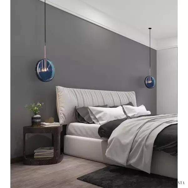 Dark blue glass pendant lamp modern design