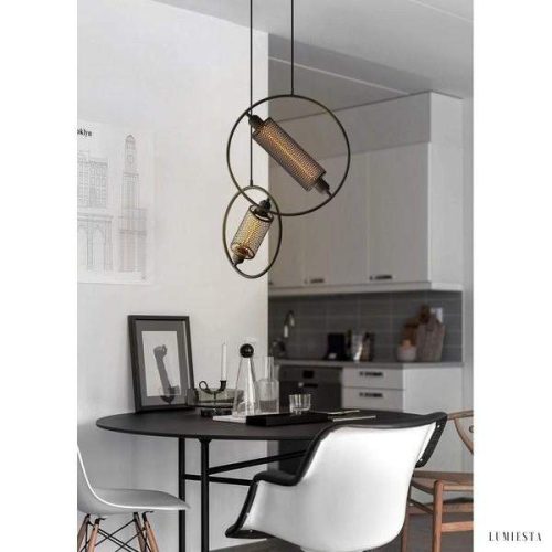 Postmodernistyczna lampa wisząca Iron NET w stylu retro