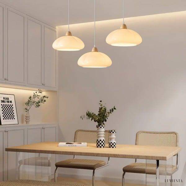 Szklana lampa wisząca dynia nowoczesny design do kuchni