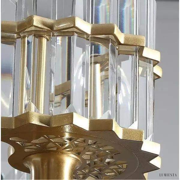Lampa sufitowa żyrandol mosiężny z kryształami K9