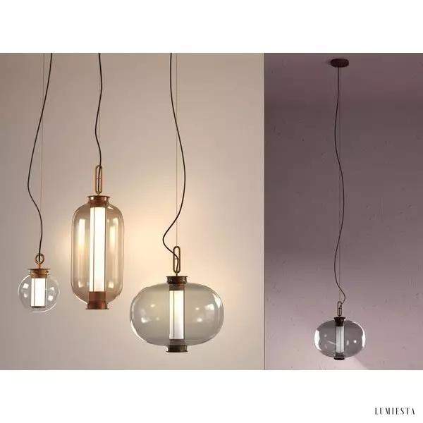 Nowoczesna lampa wisząca BAI w stylu chińskim z szkła