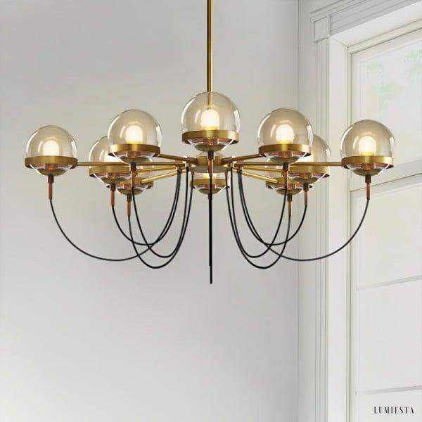 Nowoczesny żyrandol w kształcie szklanej kuli 5-10 lampowy