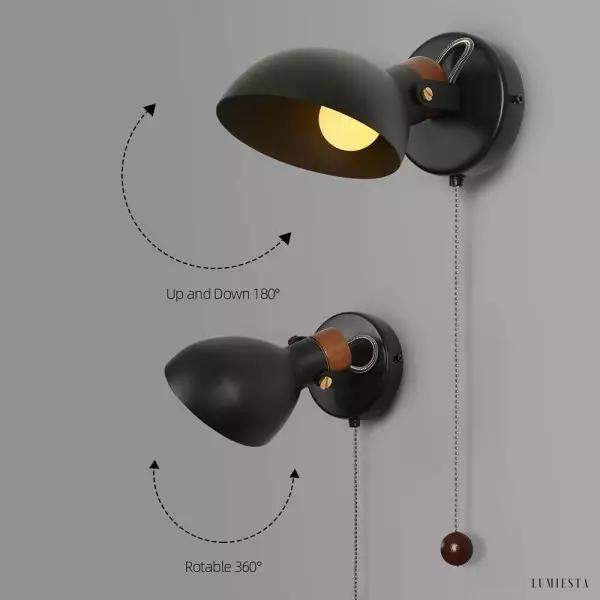 Nowoczesna rotacyjna lampa ścienna Aisilan do sypialni