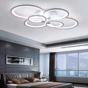 Nowoczesna lampa sufitowa LED w kształcie pierścieni 80 cm