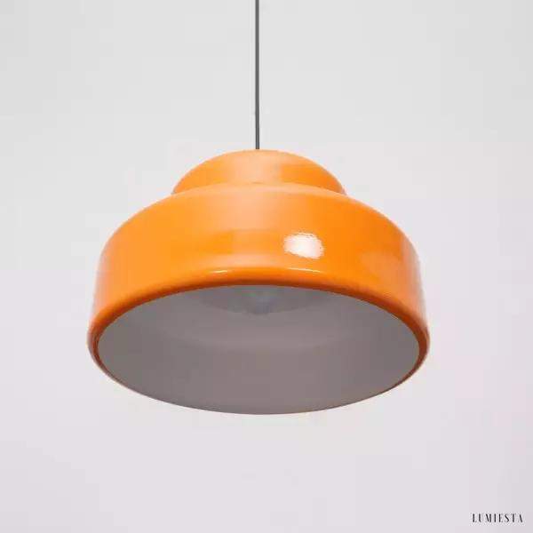 Lampa wisząca Poker w stylu Bauhaus w pomarańczowym kolorze