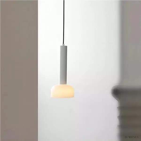 Nowoczesna włoska lampa wisząca minimalistyczna z kloszem szklanym