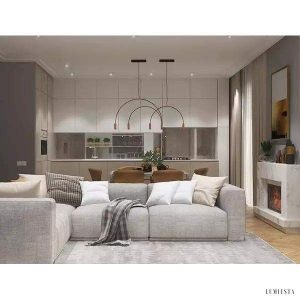 Min elegant LED pendant lamp with arched arms
