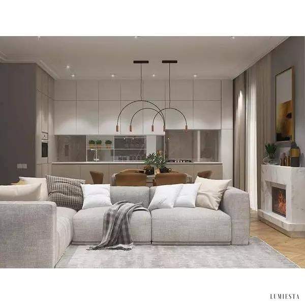 Min elegant LED pendant lamp with arched arms