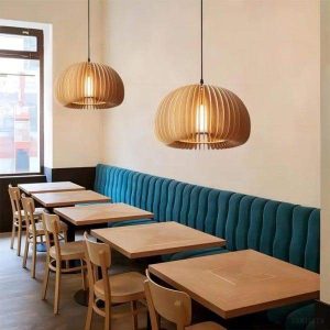 Wooden Pumpkin Pendant Lamp in Rustic Elegance Style