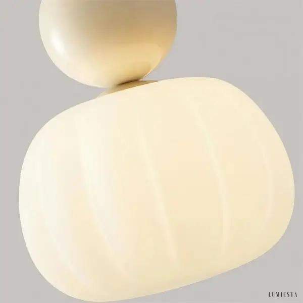 Art Deco pendant lamp in cream Bauhaus style, multicolored, 1-light, Ø16cm