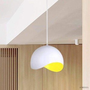 Modern eggshell globe pendant lamp in a minimalist style