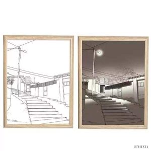 Lampka dekoracyjna z kreatywnym malowaniem styl minimalistyczny