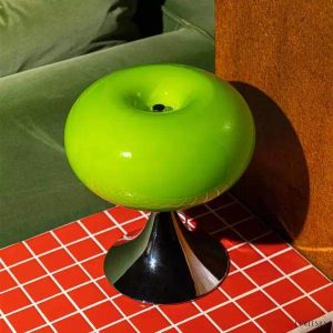 Lampa nocna Apple Glass w stylu Bauhaus z okrągłym kloszem