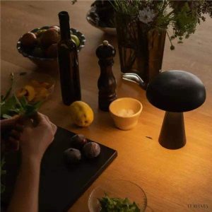 Stylowa przenośna lampa stołowa Como SC53 z kloszem w kształcie grzyba