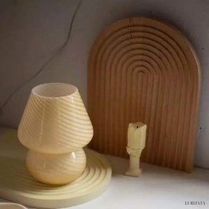 Lampa stołowa grzyb alabaster biała nordycka — kolekcja oświetlenia designerskiego